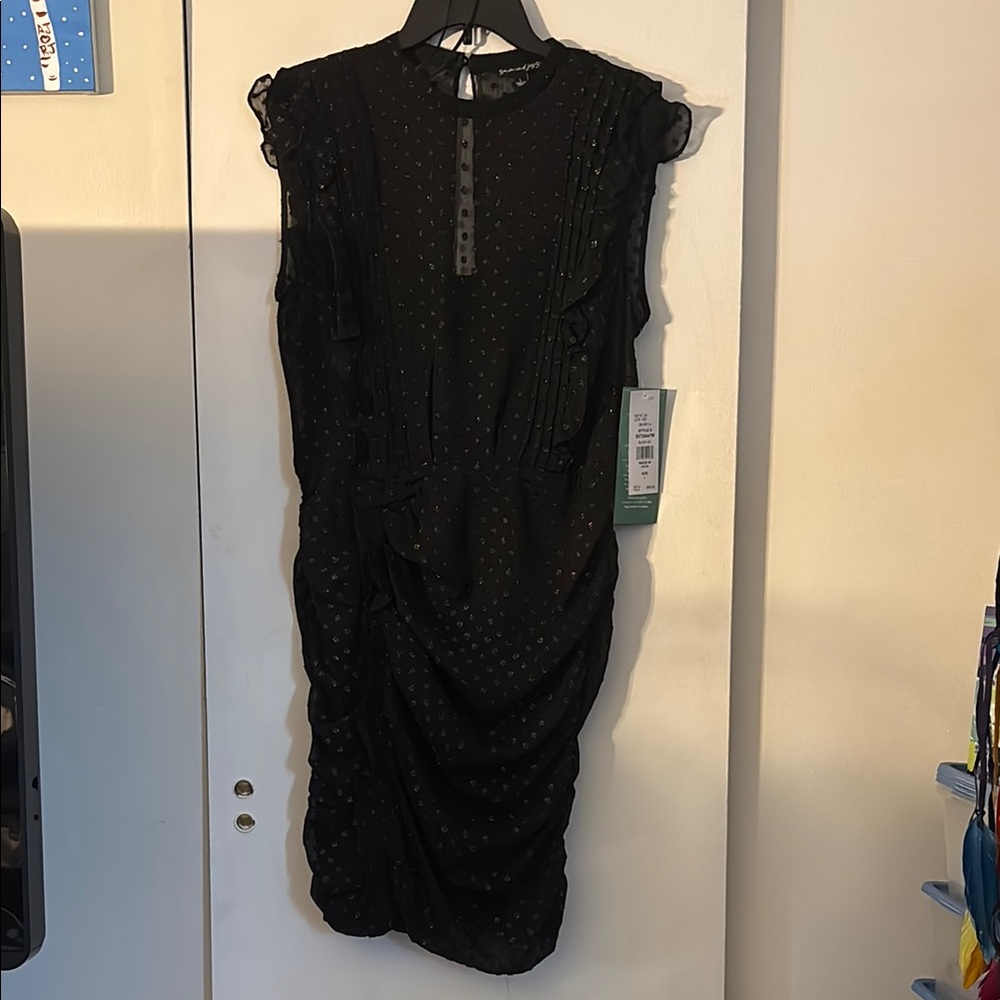 SUMMER WEDDING? Buy this GORGEOUS Black Ruched Sheath Midi Dress Sleeveless